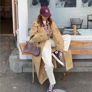 Korean oversized trench coat